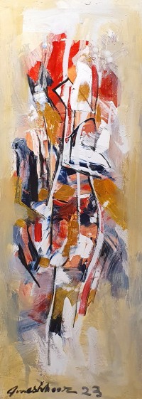 Mashkoor Raza, 12 x 36 Inch, Oil on Canvas, Abstracts Painting, AC-MR-657